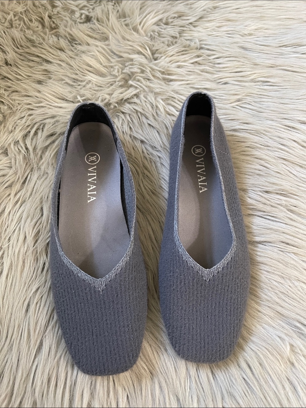 VIVAIA Gray Knit Ballet Flats — Lightweight Everyday Comfort